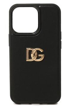 Кожаный чехол для iphone 13 pro DOLCE & GABBANA черного цвета, арт. BI3135/AW576 | Фото 1 (Женское Кросс-КТ: Кожа iPhone)
