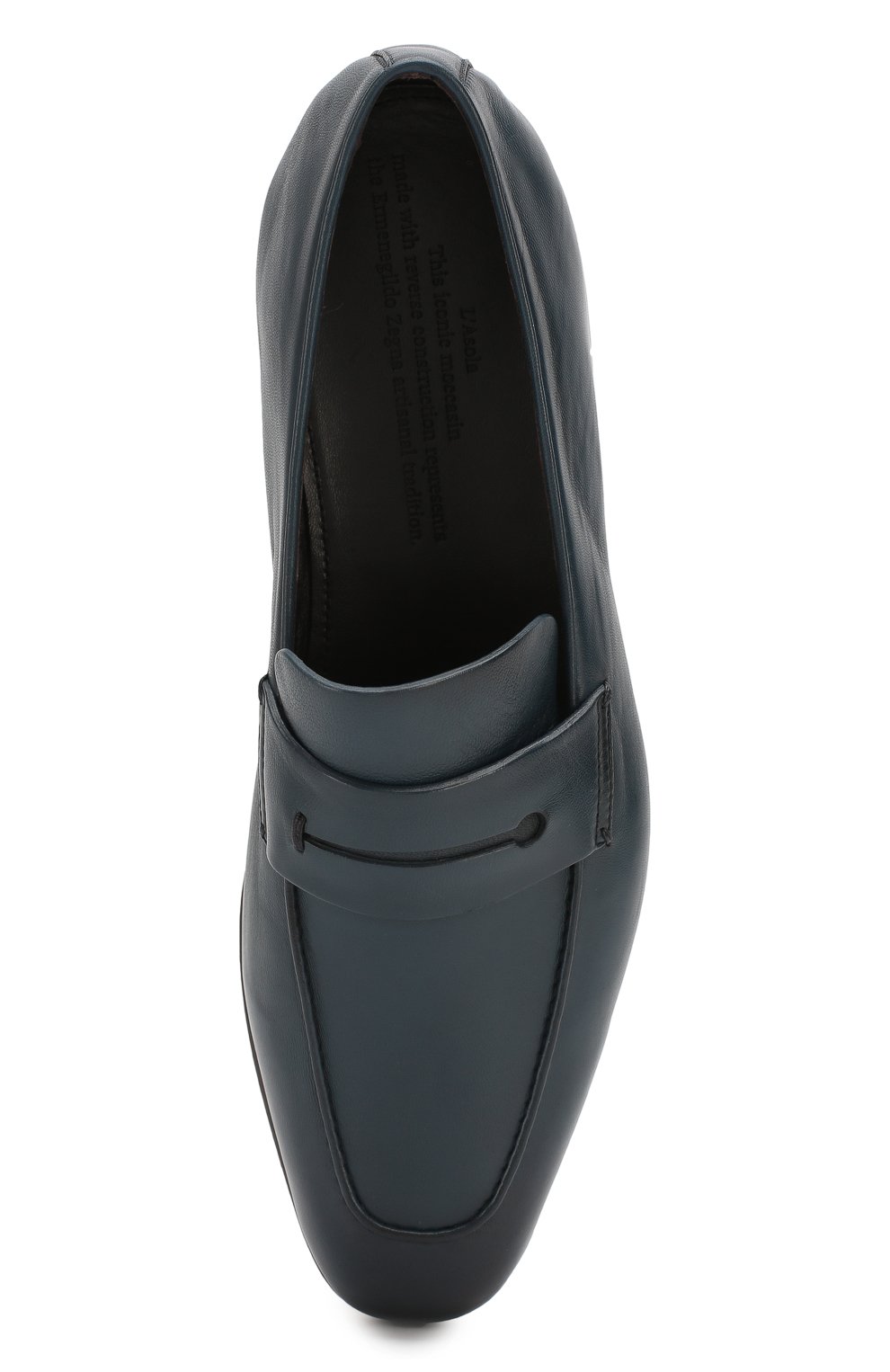 Мужские кожаные пенни-лоферы ERMENEGILDO ZEGNA синего цвета, арт. A3014X-LHAFR | Фото 5 (Мужское Кросс-КТ: Лоферы-обувь; Материал внутренний: Натуральная кожа; Стили: Классический)