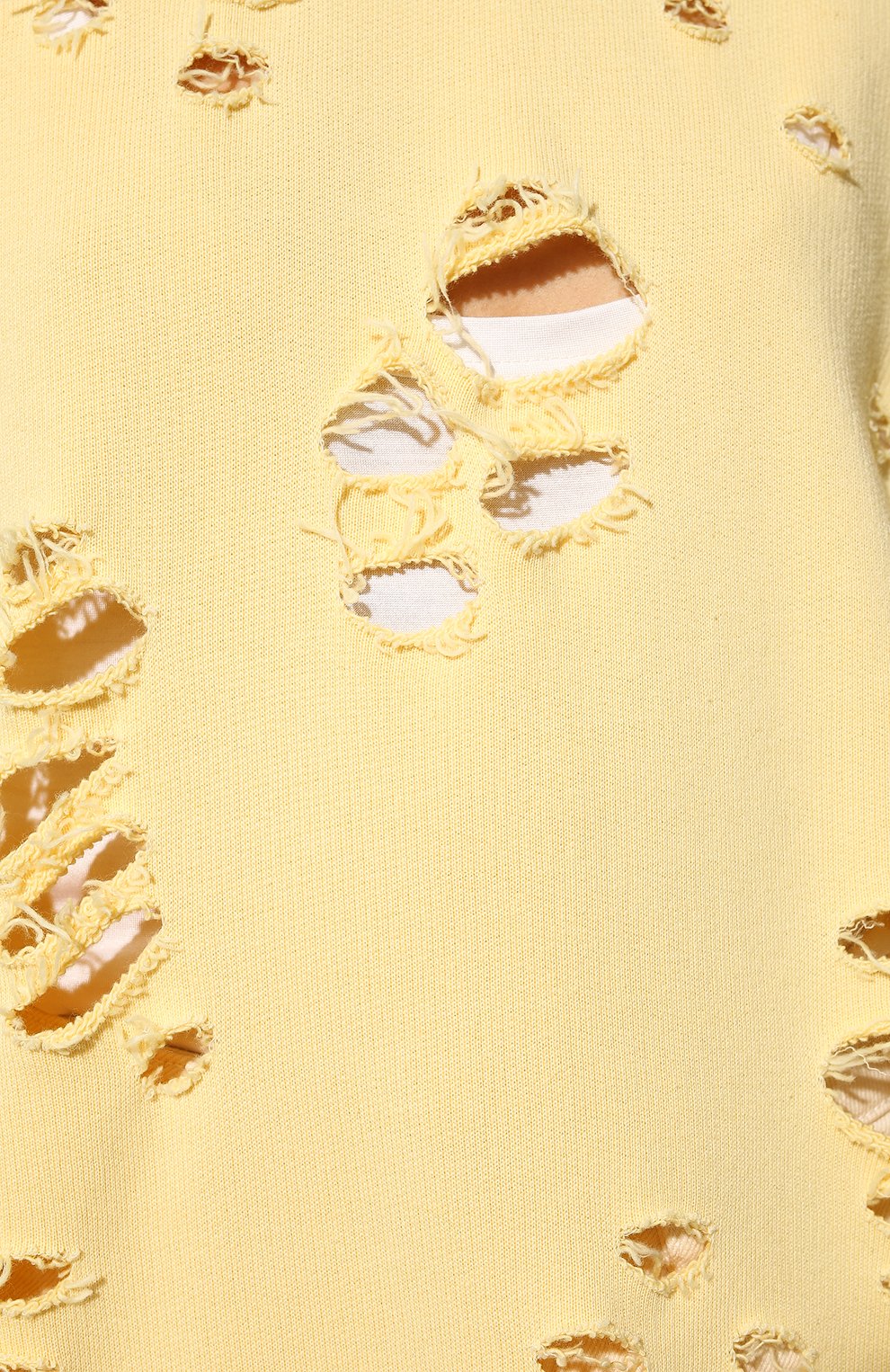Женский хлопковый свитшот R13 желтого цвета, арт. R13W9375-K001Q | Фото 5 (Рукава: Длинные; Длина (для топов): Удлиненные; Материал внешний: Хлопок; Стили: Спорт-шик; Женское Кросс-КТ: Свитшот-одежда)