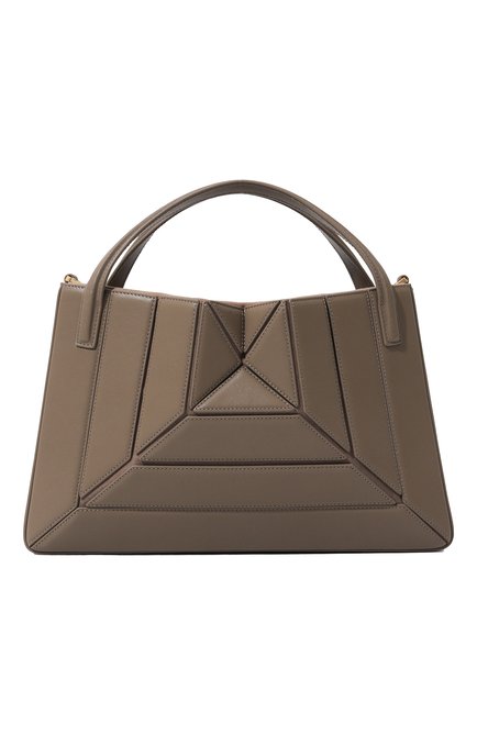 Женская сумка sera MLOUYE темно-бежевого цвета, арт. 10-016 | Фото 1 (Ремень/цепочка: На ремешке; Размер: medium; Сумки-технические: Сумки top-handle; Материал: Натуральная кожа)