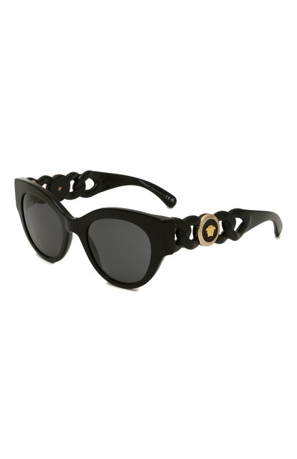 Женские солнцезащитные очки VERSACE черного цвета по цене 29250 руб., арт. 4408-GB1/87 | Фото 1