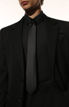 Мужской шелковый галстук BURBERRY черного цвета, арт. 8025344 | Фото 2 (Материал: Текстиль, Шелк; Принт: Без принта; Материал сплава: Проставлено; Нос: Не проставлено)