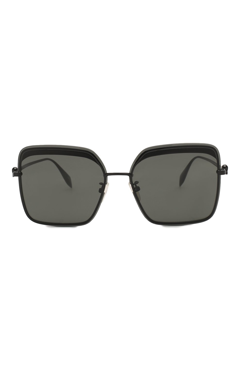 Женские солнцезащитные очки ALEXANDER MCQUEEN черного цвета, арт. AM0222SK-001 | Фото 3 (Тип очков: С/з; Очки форма: Квадратные; Оптика Гендер: оптика-женское)