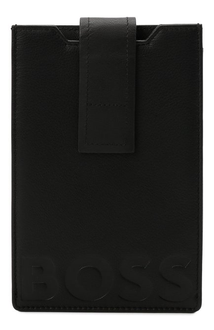 Кожаный чехол для iphone BOSS черного цвета, арт. 50470785 | Фото 1 (Региональные ограничения белый список (Axapta Mercury): RU; Материал: Натуральная кожа)
