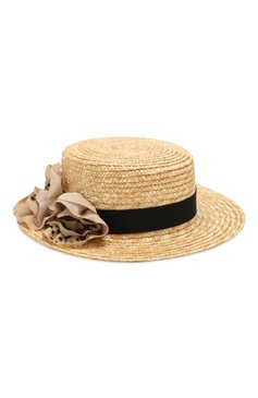 Детская соломенная шляпа DESIGNERS CAT черного цвета, арт. 100000K01000436/50-54 | Фото 1 (Материал: Растительное волокно)