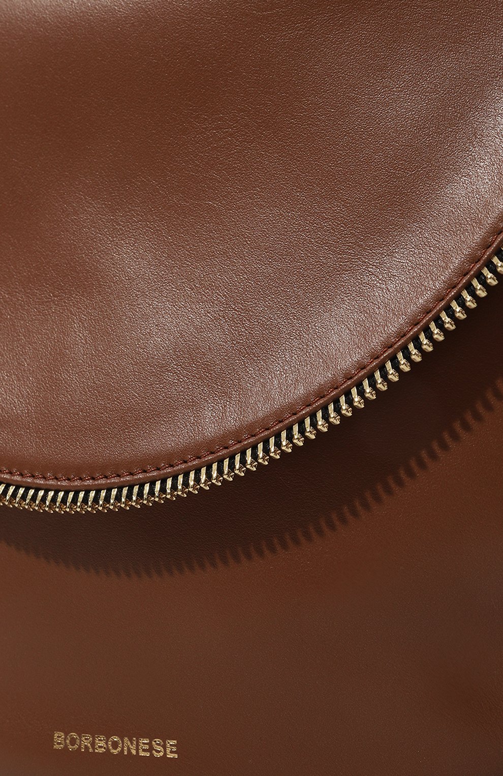 Женская сумка horseback BORBONESE коричневого цвета, арт. 923320 | Фото 3 (Сумки-технические: Сумки top-handle; Размер: medium; Материал: Натуральная кожа; Ремень/цепочка: На ремешке)