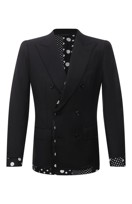 Мужской пиджак из шерсти и шелка DOLCE & GABBANA черного цвета по цене 337500 руб., арт. G2PL1T/FU3LS | Фото 1