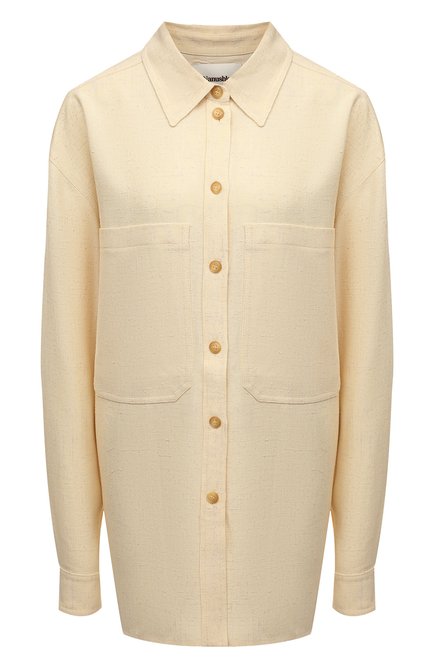 Женская рубашка из вискозы и шелка NANUSHKA кремвого цвета по цене 61850 руб., арт. NW22RSSH00472 | Фото 1