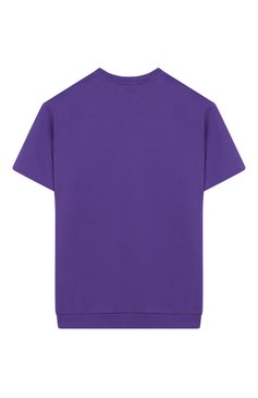 Детское хлопковое мини-платье VERSACE фиолетового цвета, арт. YVFAB454/YFE130/M-L | Фото 2 (Рукава: Короткие; Случай: Повседневный; Принт: С принтом; Материал внешний: Хлопок; Девочки Кросс-КТ: Платье-одежда; Статус проверки: Проверена категория)