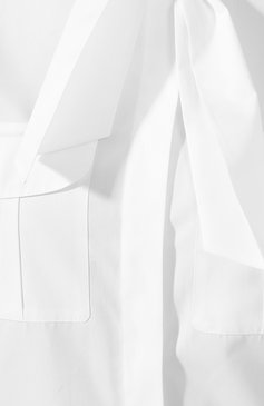 Женская хлопковая блузка GIORGIO ARMANI белого цвета, арт. 9WHCCZ31/TZ350 | Фото 5 (Рукава: Длинные; Принт: Без принта; Длина (для топов): Удлиненные; Материал внешний: Хлопок; Стили: Классический; Женское Кросс-КТ: Блуза-одежда; Статус проверки: Проверена категория)