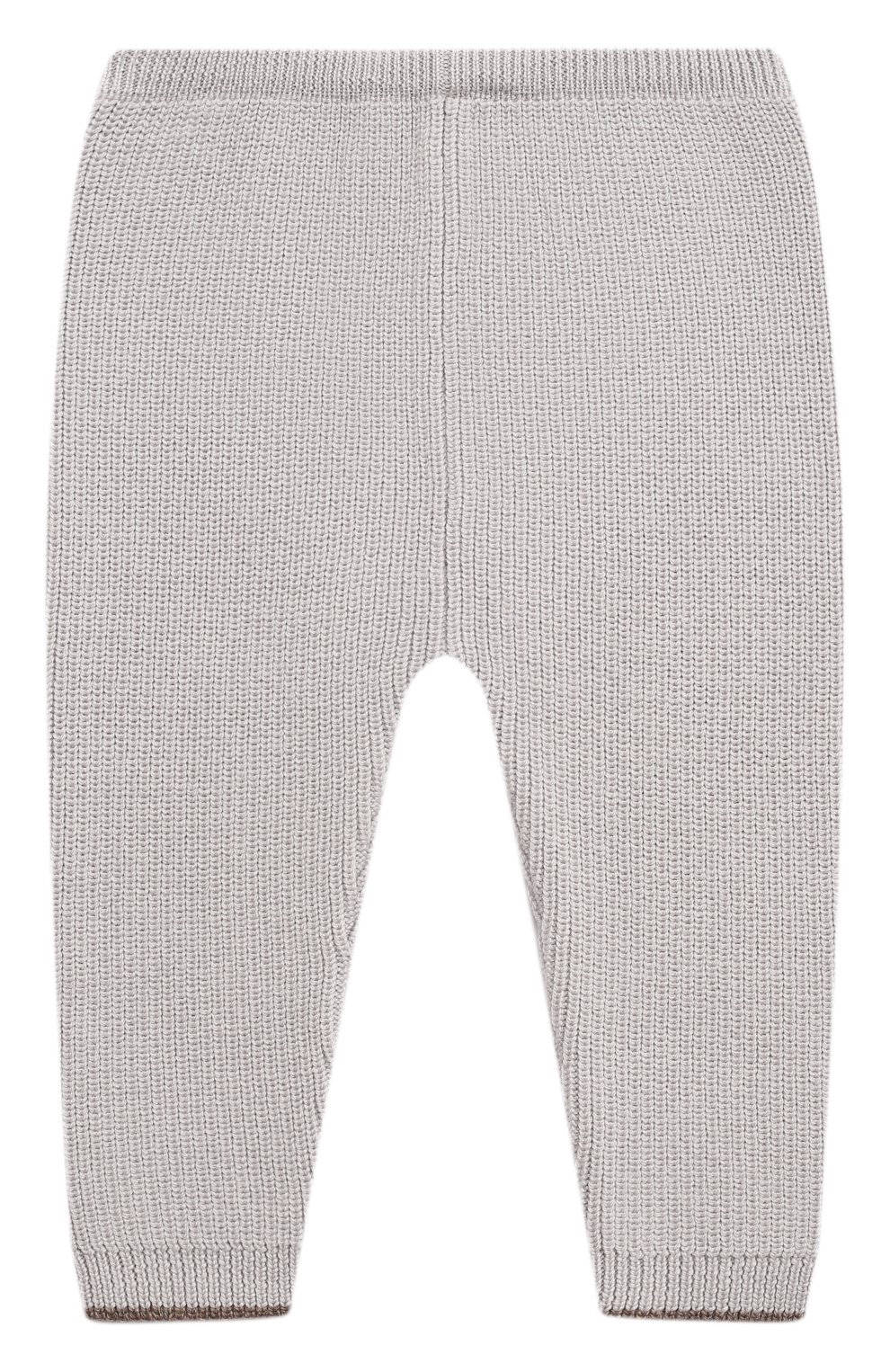 Детский комплект из пуловера и брюк BABY T серого цвета, арт. 23AI010C/1M-12M | Фото 4 (Материал внешний: Шерсть; Материал сплава: Проставлено; Нос: Не проставлено)