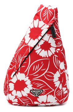 Мужской текстильный рюкзак PRADA красного цвета, арт. 2VZ092-2D1V-F0976-OOO | Фото 1 (Ремень/цепочка: На плечо; Материал: Текстиль)