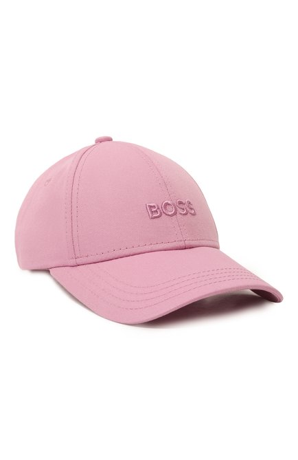 Женская хлопковая бейсболка BOSS розового цвета, арт. 50495441 | Фото 1 (Материал сплава: Проставлено; Материал: Хлопок, Текстиль; Нос: Не проставлено)