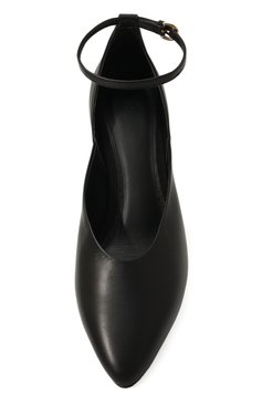 Женские кожаные туфли d'orsay CO черного цвета, арт. 0317AGN | Фото 6 (Каблук высота: Низкий; Материал внутренний: Натуральная кожа; Материал сплава: Проставлено; Подошва: Плоская; Каблук тип: Kitten heel; Драгоценные камни: Проставлено)