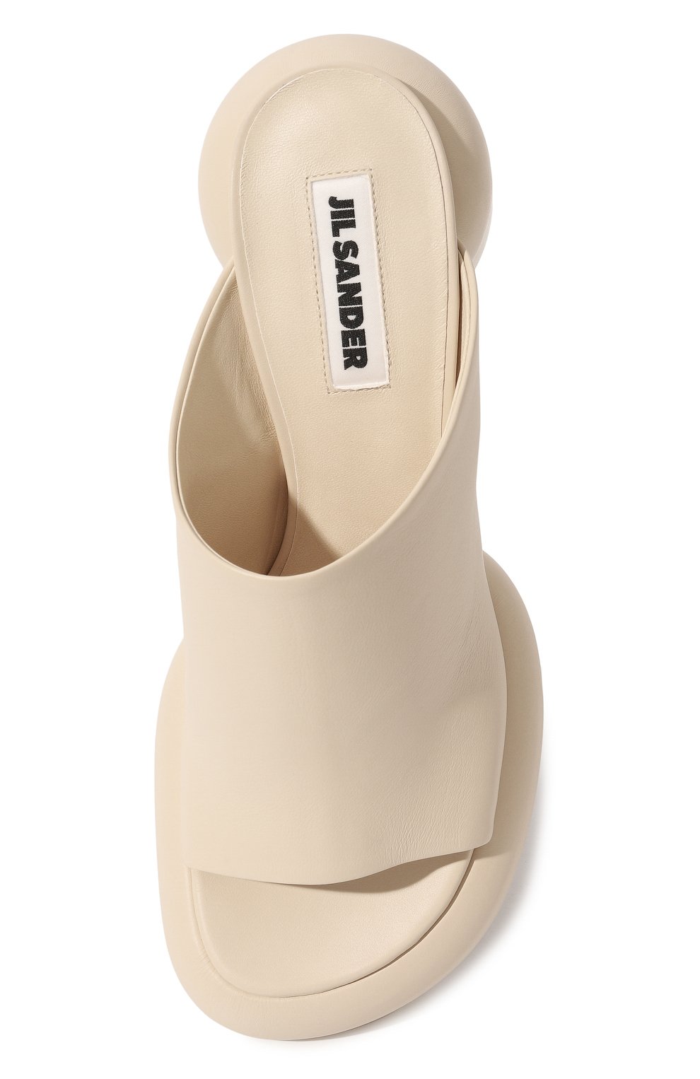 Женские кожаные мюли JIL SANDER кремвого цвета, арт. J15WP0072/P5269 | Фото 6 (Подошва: Платформа; Каблук высота: Высокий; Региональные ограничения белый список (Axapta Mercury): Не проставлено; Материал внутренний: Натуральная кожа; Материал сплава: Проставлено; Нос: Не проставлено; Каблук тип: Устойчивый; Драгоценные камни: Проставлено)