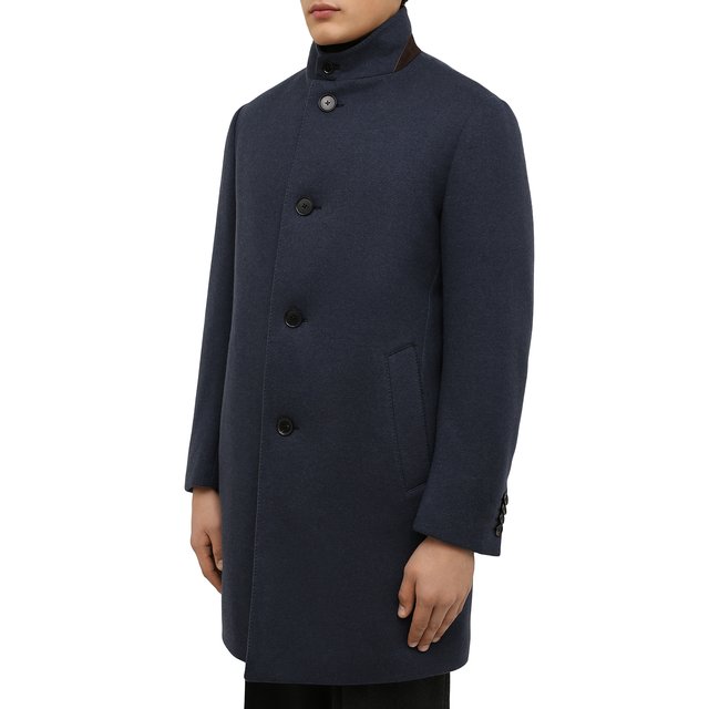 фото Кашемировое пальто с меховой подкладкой ermenegildo zegna