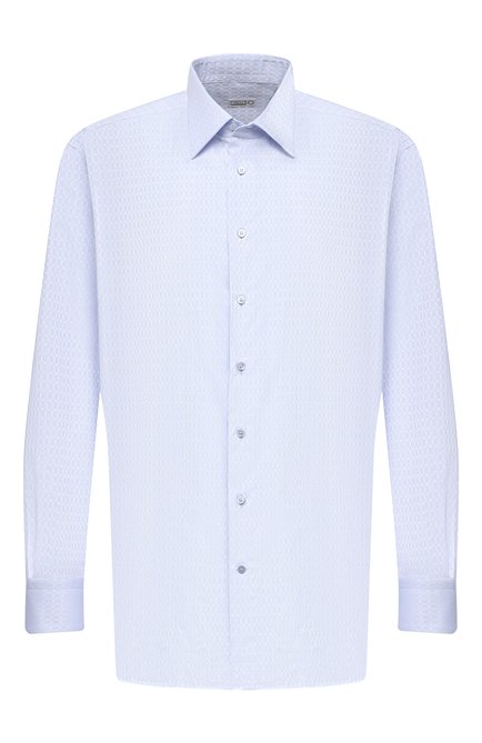Мужская хлопковая сорочка ZILLI голубого цвета по цене 82550 руб., арт. MFU-00401-01044/0001/45-49 | Фото 1