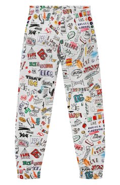 Детские хлопковые джоггеры DOLCE & GABBANA белого цвета, арт. L5JP8Z/HS7I9/8-14 | Фото 2 (Региональны�е ограничения белый список (Axapta Mercury): Не проставлено; Материал сплава: Проставлено; Нос: Не проставлено; Материал внешний: Хлопок; Девочки Кросс-КТ: Джоггеры-одежда)