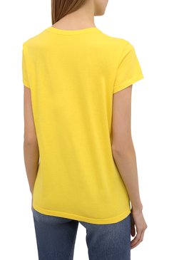 Женская хлопковая футболка M MISSONI желтого цвета, арт. 2DL00096/2J005T | Фото 4 (Рукава: Короткие; Длина (для топов): Стандартные; Принт: С принтом; Региональные ограничения белый список (Axapta Mercury): RU; Материал внешний: Хлопок; Стили: Спорт-шик; Женское Кросс-КТ: Футболка-одежда)