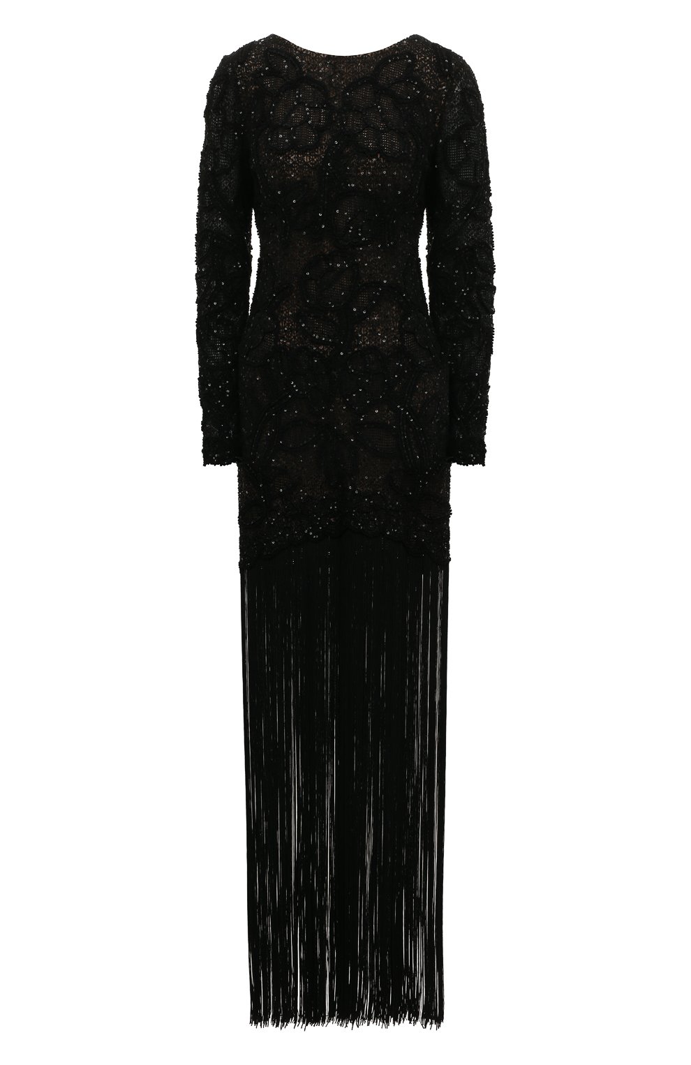 Платья Oscar de la Renta, Платье с отделкой пайетками Oscar de la Renta, США, Чёрный, Полиамид: 100%; Подкладка-шелк: 100%;, 12878319  - купить