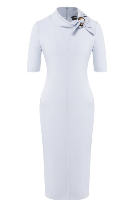 Женское шерстяное платье GIORGIO ARMANI голубого цвета по цене 298000 руб., арт. 0SHVA04Y/T001T | Фото 1