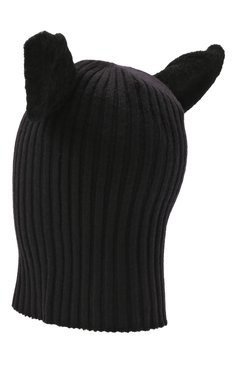 Женская шерстяная шапка BURBERRY черного ц вета, арт. 8046472 | Фото 3 (Материал: Текстиль, Шерсть)
