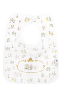 Детский хлопковый нагрудник ATELIER CHOUX белого цвета, арт. LARGE BIB VERSAILLES G0LD SNAPS | Фото 2 (Материал: Текстиль, Хлопок; Статус проверки: Проверено, Проверена категория)
