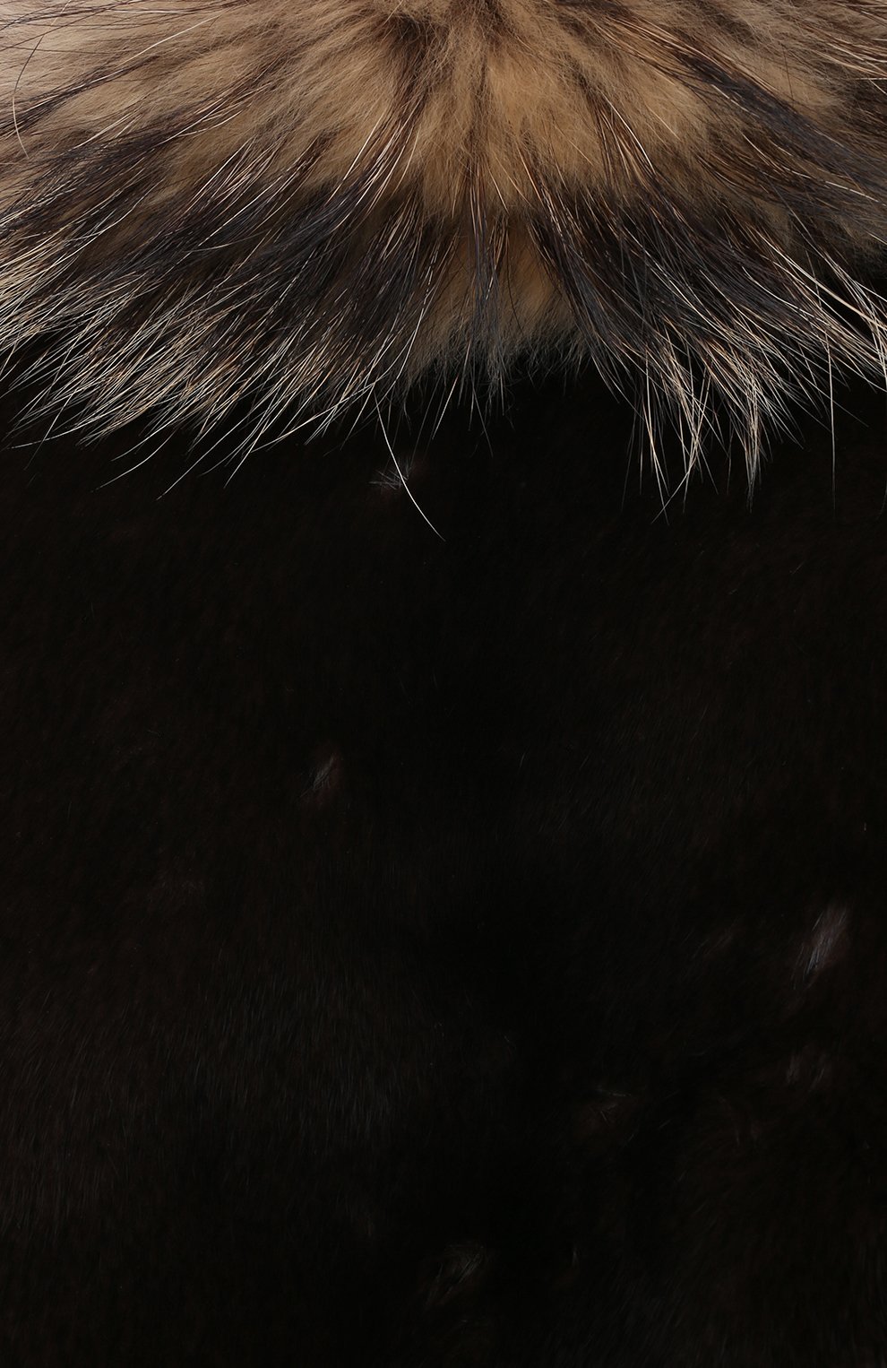 Женская шапка нея из меха норки и енота FURLAND коричневого цвета, арт. 0091900110034300820 | Фото 4 (Материал: Натуральный мех)