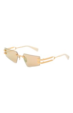 Женские солнцезащитные очки BALMAIN золотого цвета, арт. BPS-123D | Фото 1 (Кросс-КТ: С/з-унисекс; Тип очков: С/з; Оптика Гендер: оптика-унисекс; Очки форма: Узкие)