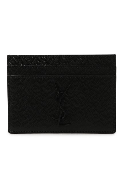Мужской кожаный футляр для кредитных карт SAINT LAURENT черного цвета, арт. 485631/BTY0U | Фото 1 (Материал: Натуральная кожа)