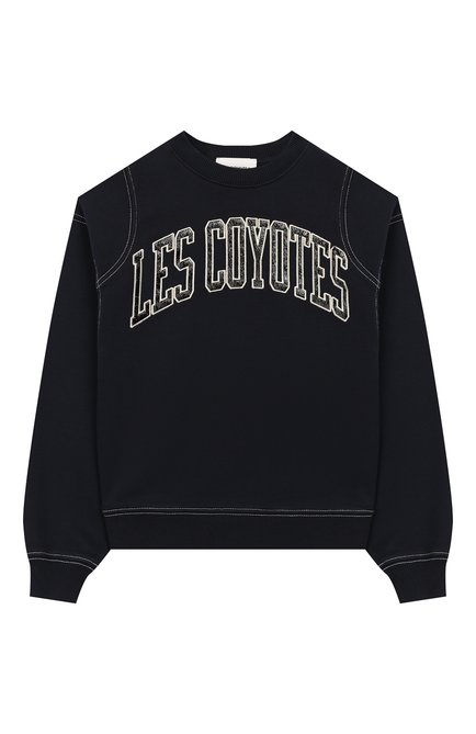 Детский хлопковый свитшот LES COYOTES DE PARIS голубого цвета, арт. 111-21-064 | Фото 1 (Рукава: Длинные; Материал внешний: Хлопок; Принт: С принтом; Девочки Кросс-КТ: Свитшот-одежда; Ростовка одежда: 10 - 11 лет | 140 - 146см, 12 лет | 152 см, 13 - 15 лет | 158 см, 16 лет | 164 см, 8 лет | 128 см)
