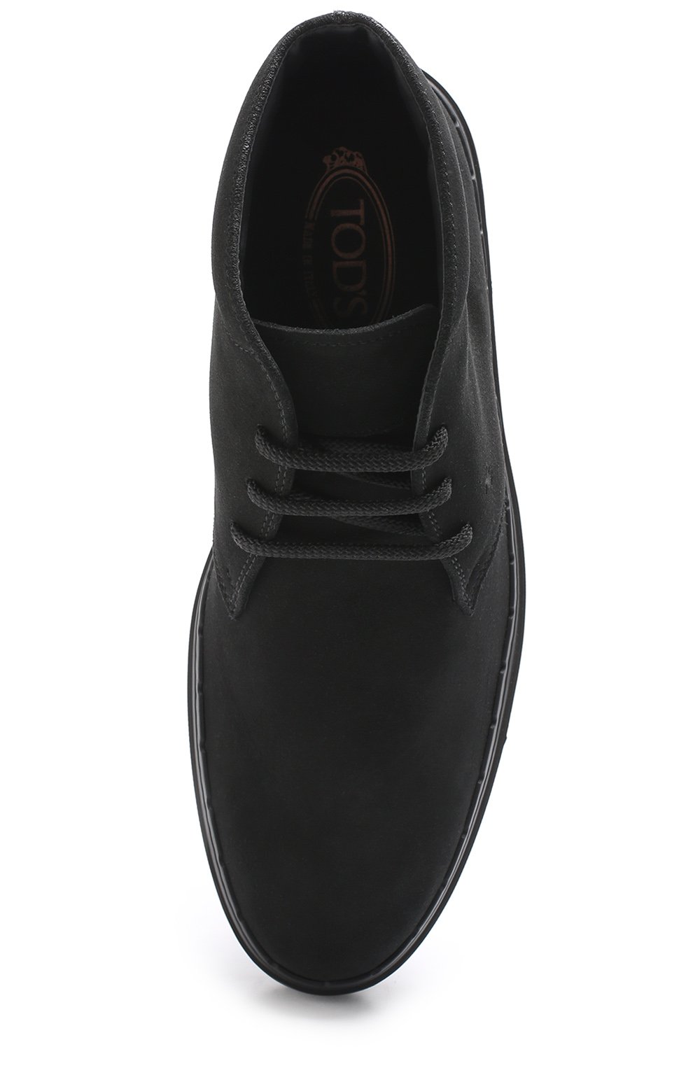 Мужские замшевые ботинки на шнуровке TOD’S черного цвета, арт. XXM39A00D80HSEB999 | Фото 5 (Мужское Кросс-КТ: Ботинки-обувь; Материал внутренний: Натуральная кожа; Материал утеплителя: Без утеплителя; Статус проверки: Проверено, Проверена категория; Подошва: Массивная; Материал внешний: Замша; Длина стельки: 29, 29,4, 29,8, 30,7, 24,8, 25,2, 25,7, 26,1, 26,5, 26,9, 27,4, 27,8, 28,2, 28,6)