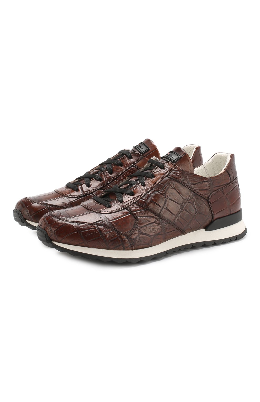 Мужские коричневые кроссовки из кожи аллигатора KITON купить в  интернет-магазине ЦУМ, арт. USSVLASN00102/AMIS