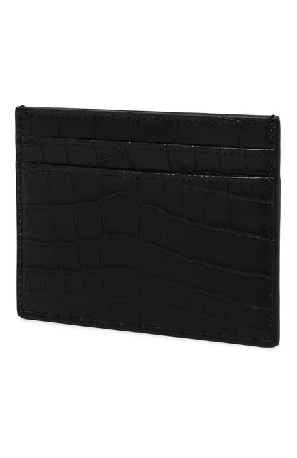 Мужской кожаный футляр для кредитных карт SAINT LAURENT черного цвета, арт. 607603/DZE0W | Фото 2 (Материал: Натуральная кожа)