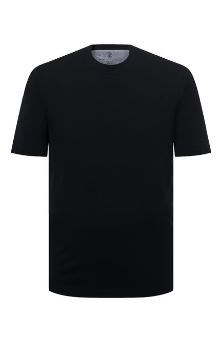 Мужская хлопковая футболка  BRUNELLO CUCINELLI темно-синего цвета по цене 39650 руб., арт. M0T611308 | Фото 1