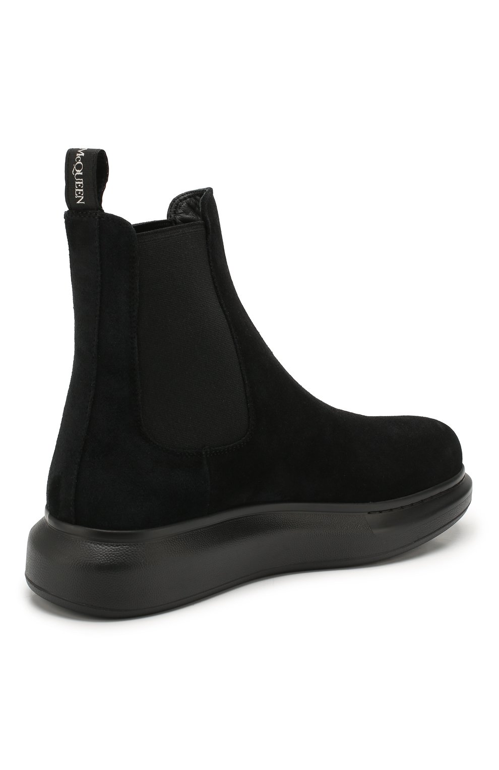 Мужские замшевые челси ALEXANDER MCQUEEN черного цвета, арт. 586198/WHXK2 | Фото 4 (Материал внутренний: Натуральная кожа; Материал утеплителя: Без утеплителя; Подошва: Массивная; Мужское Кросс-КТ: Сапоги-обувь, Челси-обувь; Материал внешний: Замша)