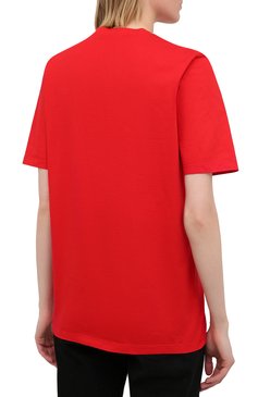 Женская хлопковая футболка DSQUARED2 красного цвета, арт. S80GC0009/S23009 | Фото 4 (Рукава: Короткие; Длина (для топов): Стандартные; Принт: С принтом; Региональные ограничения белый список (Axapta Mercury): RU; Материал внешний: Хлопок; Стили: Спорт-шик; Женское Кросс-КТ: Футболка-одежда; Размерность: Маломерит)