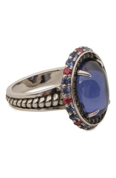 Женское кольцо QUEENSBEE синего цвета, арт. 101215/10,58 | Фото 1 (Материал: Серебро; Статус проверки: Проверено, Проверена категория)