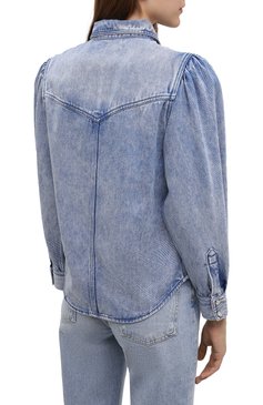Женская джинсовая рубашка ISABEL MARANT ETOILE голубого цвета, арт. CH0802-22P021E/TAHISLI | Фото 4 (Рукава: Длинные; Кросс-КТ: Деним; Женское Кросс-КТ: Рубашка-одежда; Длина (для топов): Стандартные; Стили: Гранж; Региональные ограничения белый список (Axapta Mercury): RU; Материал внешний: Лиоцелл, Растительное волокно)