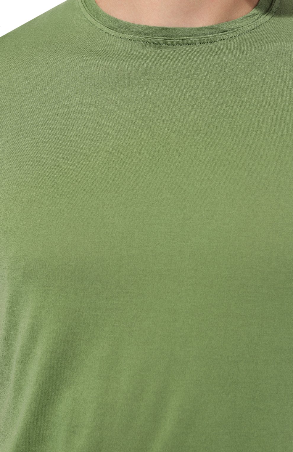 Мужская хлопковая футболка FEDELI зеленого цвета, арт. 6UID0113 | Фото 5 (Принт: Без принта; Рукава: Короткие; Длина (для топов): Стандартные; Материал сплава: Проставлено; Материал внешний: Хлопок; Драгоценные камни: Проставлено; Стили: Кэжуэл)