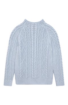 Детский пуловер ERMANNO SCERVINO голубого цвета, арт. ESFMA006 FL187 YS013/M-XL | Фото 2 (Девочки Кросс-КТ: Пуловер-одежда; Рукава: Длинные; Материал внешний: Вискоза)
