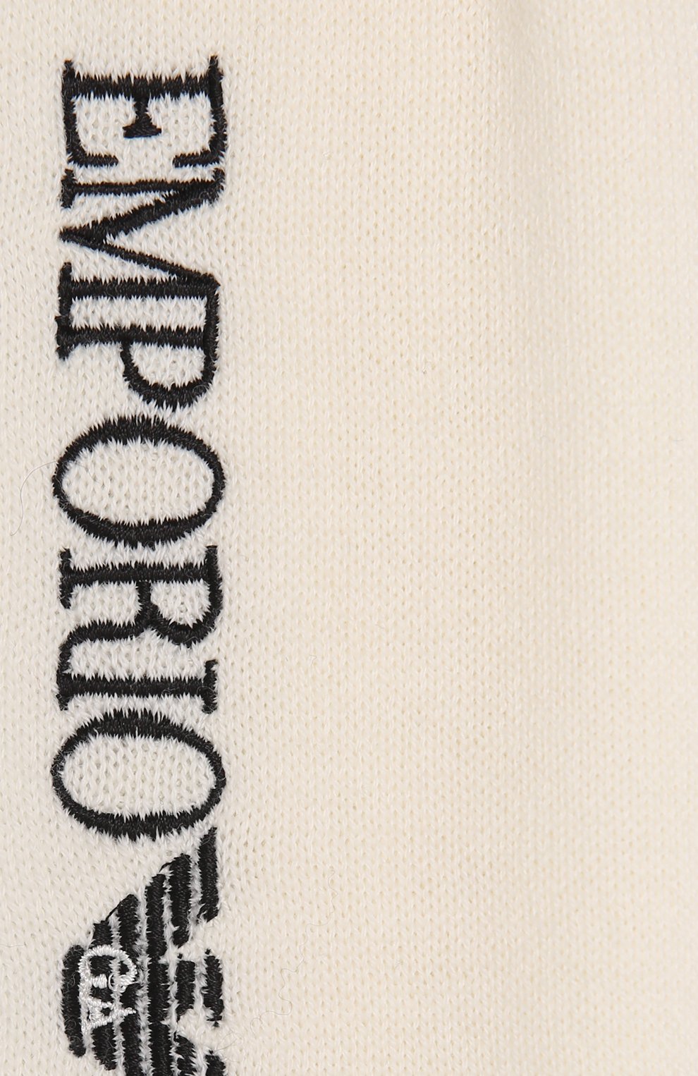 Детский шерстяной шарф EMPORIO ARMANI белого цвета, арт. 394357/1A402 | Фото 2 (Материал: Текстиль, Шерсть)