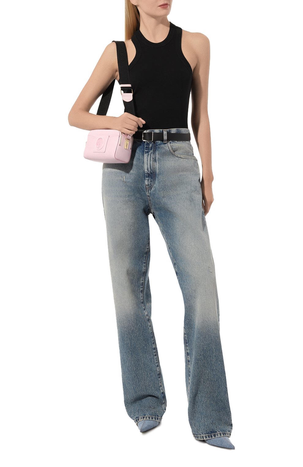 Женская сумка roxane LANCEL розового цвета, арт. A12070 | Фото 7 (Сумки-технические: Сумки через плечо; Материал: Натуральная кожа; Размер: mini; Ремень/цепочка: На ремешке)