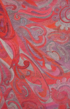 Женский шелковый платок жар-птица GOURJI разноцветного цвета, арт. T24ZP7R | Фото 4 (Принт: С принтом; Материал: Текстиль, Шелк; Материал сплава: Проставлено; Нос: Не проставлено)