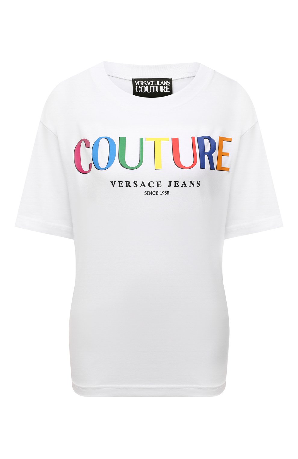 Женская белая хлопковая футболка VERSACE JEANS COUTURE купить в ...