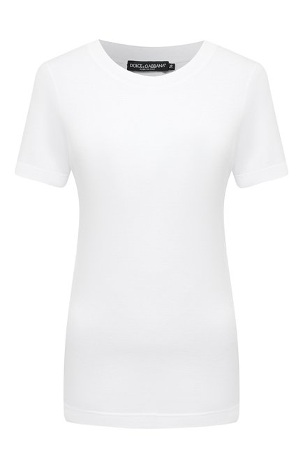 Женская хлопковая футболка DOLCE & GABBANA белого цвета по цене 39400 руб., арт. F8M68T/G7XQS | Фото 1