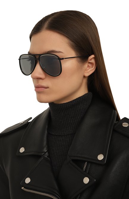 Женские солнцезащитные очки SAINT LAURENT черного цвета, арт. CLASSIC 11 RIM | Фото 2 (Материал: Пластик, Металл; Тип очков: С/з; Очки форма: Авиаторы)