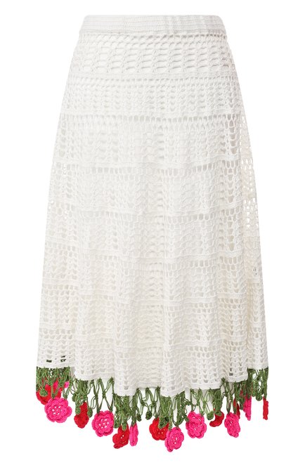 Женская хлопковая юбка-миди MY BEACHY SIDE белого цвета по цене 68900 руб., арт. FR17 | Фото 1