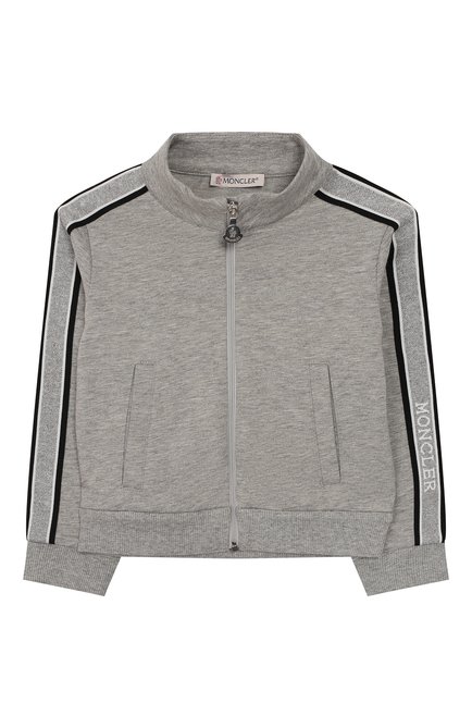 Детский комплект из толстовки и брюк MONCLER серого цвета, арт. F1-951-8M700-10-809DQ | Фото 2 (Материал внешний: Хлопок; Рукава: Длинные; Статус проверки: Проверена категория; Кросс-КТ НВ: Костюм; Ростовка одежда: 12 мес | 80 см, 18 мес | 86 см, 24 мес | 92 см, 36 мес | 98 см)