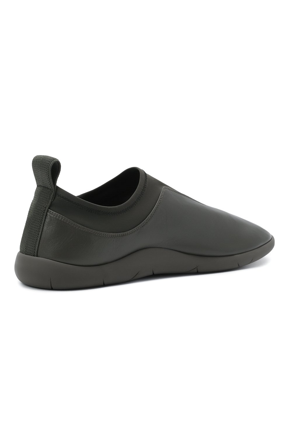 Мужские кожаные кроссовки BOTTEGA VENETA хаки цвета, арт. 651305/V03V1 | Фото 4 (Материал внутренний: Натуральная кожа; Региональные ограничения белый список (Axapta Mercury): RU; Стили: Классический; Материал утеплителя: Без утеплителя; Подошва: Плоская)